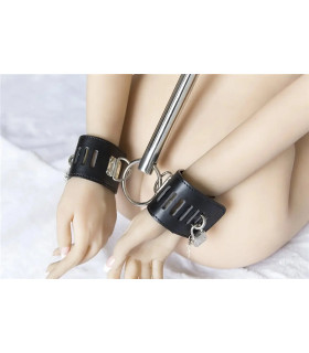 Розпірка IDEA SM з нашийником та наручниками, чорна, 50 см - No Taboo