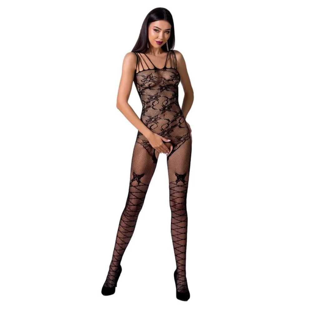 Бодістокінг еротичний з інтимним вирізом One Size BS076 Passion, чорний (217749), zoom