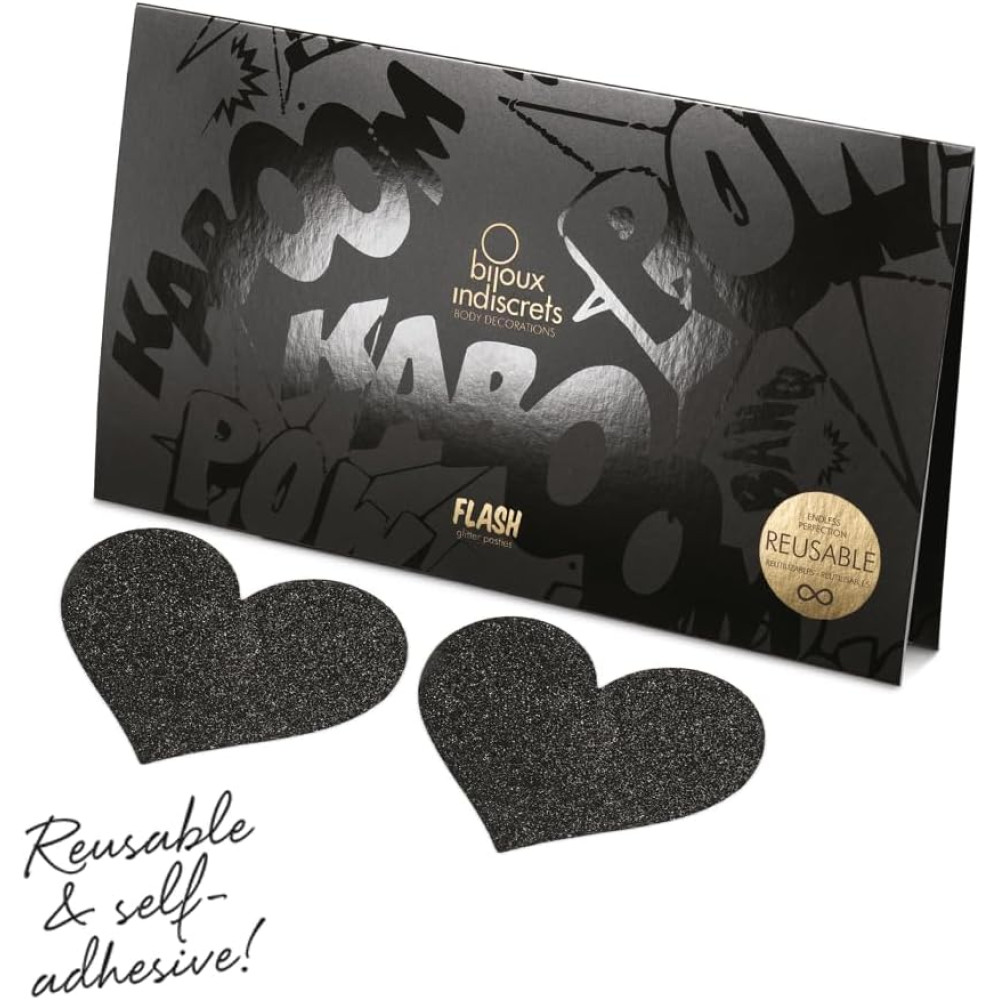 Пестиси у вигляді сердець Bijoux Indiscrets, чорні (30417), zoom