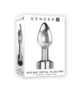 Анальная пробка с вибрацией Gender X Rockin', металлическая, серебряная, 7.6 х 3 см - No Taboo