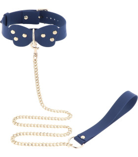 Ошейник с поводком Taboom Silicone Supreme, силиконовый, синий - No Taboo