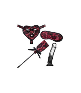 БДСМ набор GP, премиум коллекция, красный, черный, с фаллоимитатором - No Taboo