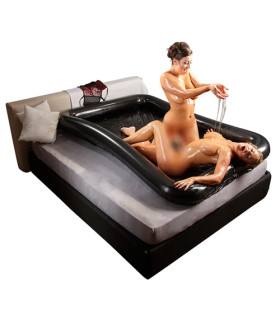 Виниловый надувной матрас для нуру массажа 140 см х 200 см, смазка в комплекте 1000 мл - No Taboo