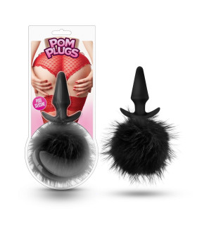 Анальна пробка, 21 см х 8.5 см х 3.5 см, з пухнастим хвостом, чорна - No Taboo