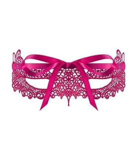 Маска на очі ажурна Obsessive, малинова - No Taboo