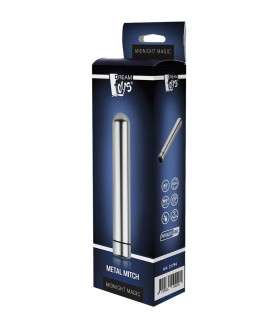 Вибратор металлический Dream Toys Midnight Magic Metal Mitch, серебряный, 11.5 х 1.9 см - No Taboo