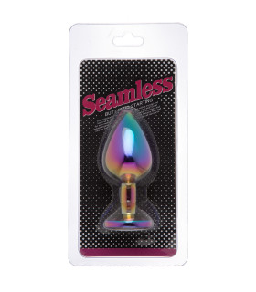 Анальна пробка, 9 х 4 см, із кристалом у вигляді серця NO TABOO, з металу, різнокольорова - No Taboo