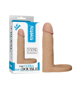 Насадка для подвійного проникнення Lovetoy, бежева, 14.7 х 3.3 см - No Taboo