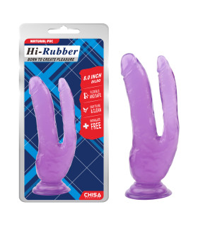 Фалоімітатор подвійний реалістичний Chisa, фіолетовий, 19.5 х 3.5 см/23 х 4.6 см - No Taboo