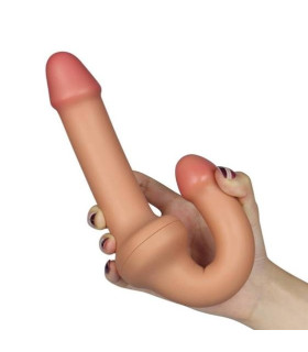 Двосторонній фалоімітатор Holy Dong, бежевий, 31.5 х 3.5 см - No Taboo