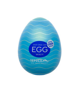 Мастурбатор с охлаждающим эффектом Tenga Egg Wavy Cool Edition, прозрачный - No Taboo