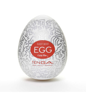 Мастурбатор Tenga Keith Haring Egg Party, прозрачный - No Taboo