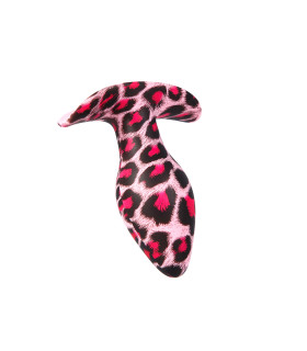 Анальная пробка дизайнерская в расцветке леопард, розовая, 10 х 4.5 см - No Taboo