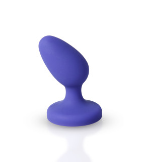 Анальна пробка дизайнерська вигнута, синя, 9 х 3.5 см - No Taboo
