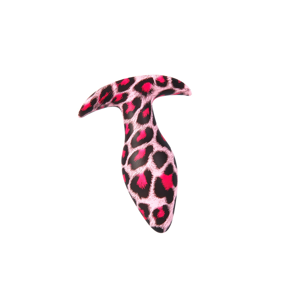 Анальная пробка дизайнерская в расцветке леопард, розовая, 10 х 4.5 см (42684), zoom