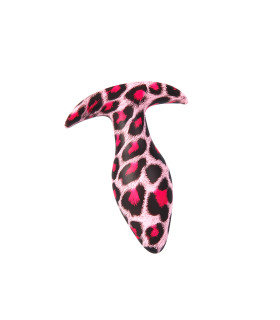 Анальная пробка дизайнерская в расцветке леопард, розовая, 10 х 4.5 см - No Taboo