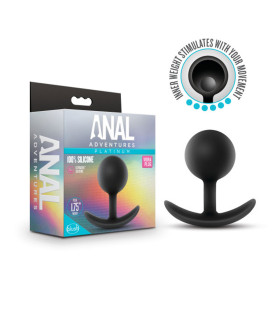 Анальная пробка Blush Anal Adventures с утяжелением, черная, 8.9 х 4.4 см - No Taboo