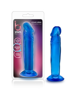 Фаллоимитатор на присоске Blush B Yours гибкий, синий, 16.5 х 3.8 см - No Taboo