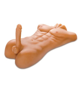 Мастурбатор торс реалистичный Pipedream, пенис и анус, киберкожа, бежевый, 20.3 х 4.4 см - No Taboo