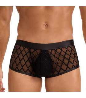 Труси чоловічі Star Night Sheer Boxer, з сіточкою, чорні, S - No Taboo