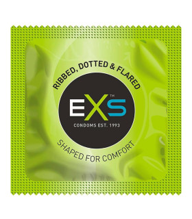 Презервативы точечно-ребристые EXS Ribbed and Dotted, латексные, 3 шт - No Taboo