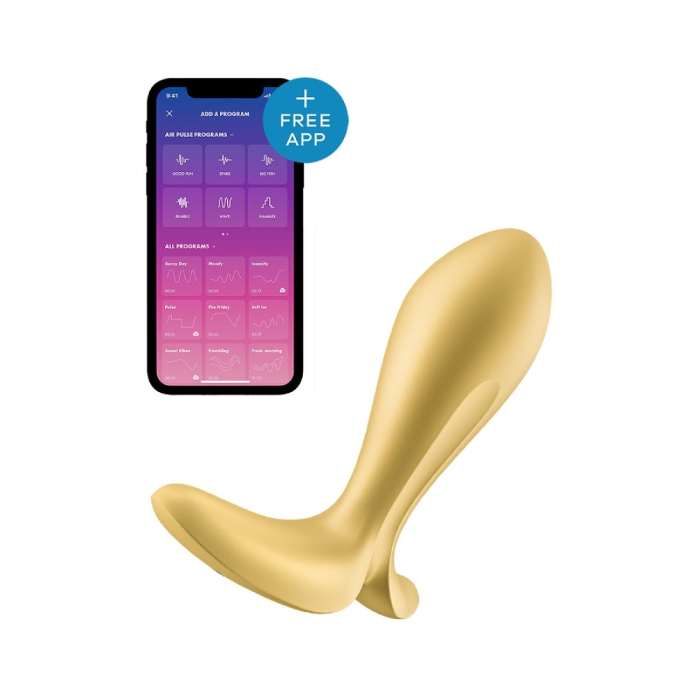 Анальний вібратор Satisfyer Intensity з додатком, жовтий, 11.3 х 3.7 см (215441), zoom