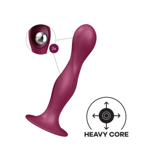 Вагинально-альный вибратор Satisfyer Double Ball-R с утяжеленными шариками, бордовый, 17.9 х 3.8 см - No Taboo