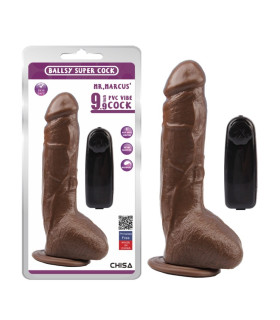 Вибратор реалистичный Chisa Mr. Marcus, с пультом дистанционного управления, коричневый, 25 х 4.5 см - No Taboo