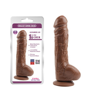 Фаллоимитатор реалистичный Chisa Alexander Lee, на присоске, коричневый, 25.5 х 5 см - No Taboo