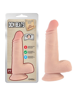 Фаллоимитатор реалистичный Chisa Dick Beats, на присоске, бежевый, 18 х 4 см - No Taboo