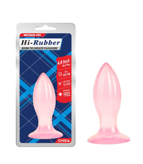 Анальная пробка Chisa Hi-Rubber 4.8, на присоске, розовая, 12.3 х 4.3 см - No Taboo