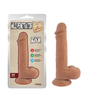 Фаллоимитатор реалистичный Chisa Ballsy Wild Penetrator, на присоске, бежевый, 21.5 х 4.1 см - No Taboo