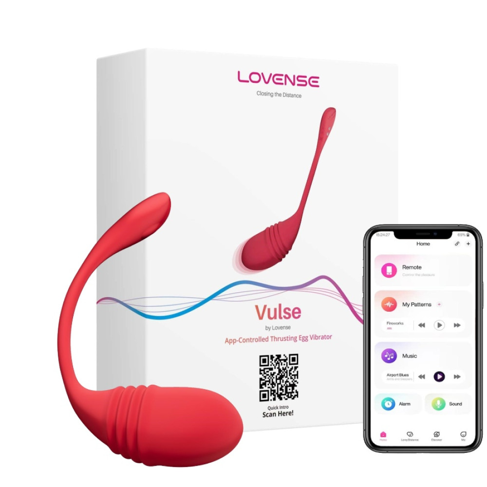 Виброяйцо Lovense Vulse с управлением через приложение, красное 20.3 х 3.6 см (333945), zoom