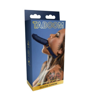 Кляп у вигляді пеніса Taboom Silicone Supreme, силіконовий, синій, 3.5 см (пошкоджена упаковка) - No Taboo
