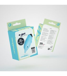 Міні-вібратор Crushios Dolphin з 10 швидкостями, блакитний, 7.5 х 2.6 см - No Taboo