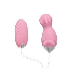 Набор из двух рельефных вибропуль с пультом Adam & Eve, розовый - No Taboo