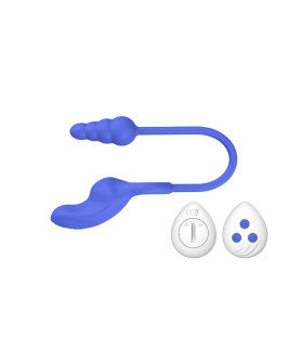 Эрекционное кольцо с анальной стимуляцией Dally Chisa Kissen с пультом синий, 10.6 х 4.6 см - No Taboo