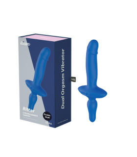 Вагинально-альный вибратор Ritter Chisa Kissen 2 в 1 со стоппером, синий, 26.1 х 3.8 см - No Taboo