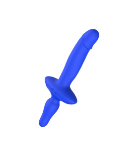 Вагинально-альный вибратор Ritter Chisa Kissen 2 в 1 со стоппером, синий, 26.1 х 3.8 см - No Taboo