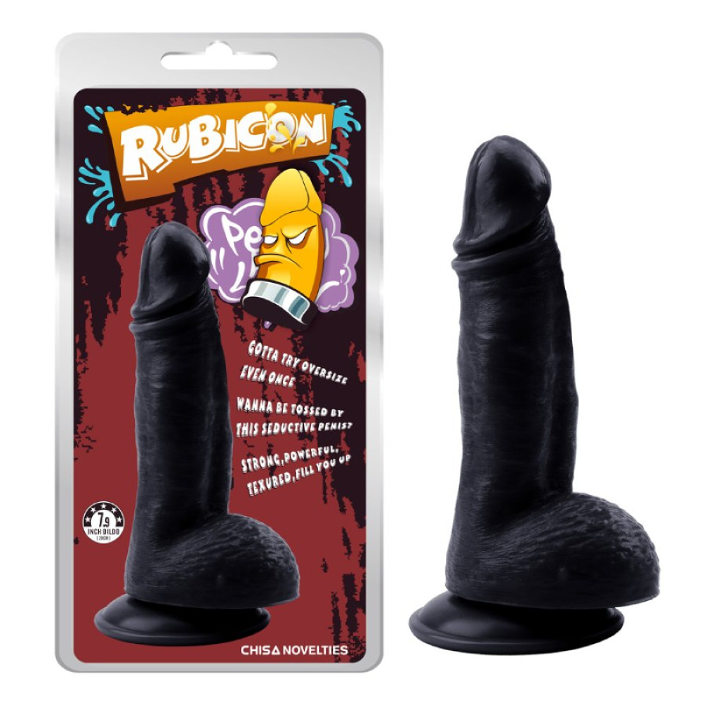 Фаллоимитатор с яичками на присоске Chisa Rubicon Mighty Ravage черный, 20 х 4.3 см (29350), zoom