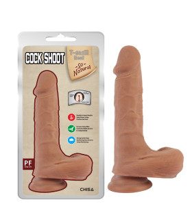 Фалоімітатор з мошонкою Chisa T-skin ReaL на присосці бежевий, 20 х 4.1 см - No Taboo