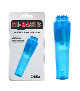 Вибратор для клитора Chisa HiBasic Naughty Romp голубой, 10 х 2.1 см - No Taboo