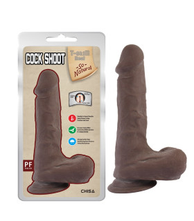 Фалоімітатор з мошонкою Chisa T-skin ReaL на присосці коричневий, 20 х 4.1 см - No Taboo