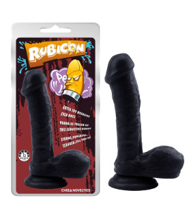 Фаллоимитатор с мошонкой Chisa Rubicon на присоске черный, 19 х 4.7 см - No Taboo