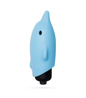 Міні-вібратор Crushios Dolphin з 10 швидкостями, блакитний, 7.5 х 2.6 см - No Taboo