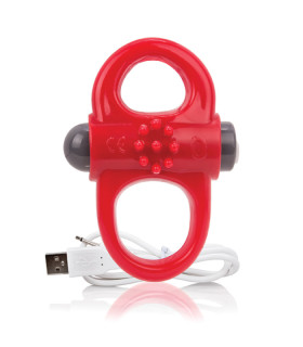 Двойное эрекционное виброкольцо Charged Yoga красное, 19 х 4.5 см - No Taboo