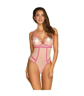 Боді сексуальне S/M Nudelia Obsessive, рожеве - No Taboo