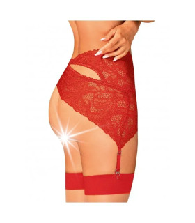 Пояс для чулок сексуальный XS/S Obsessive Atenica, кружевной, красный - No Taboo