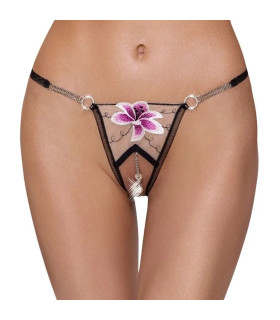 Стринги сексуальные с интимным вырезом Cottelli Collection String Flower, S/M - No Taboo