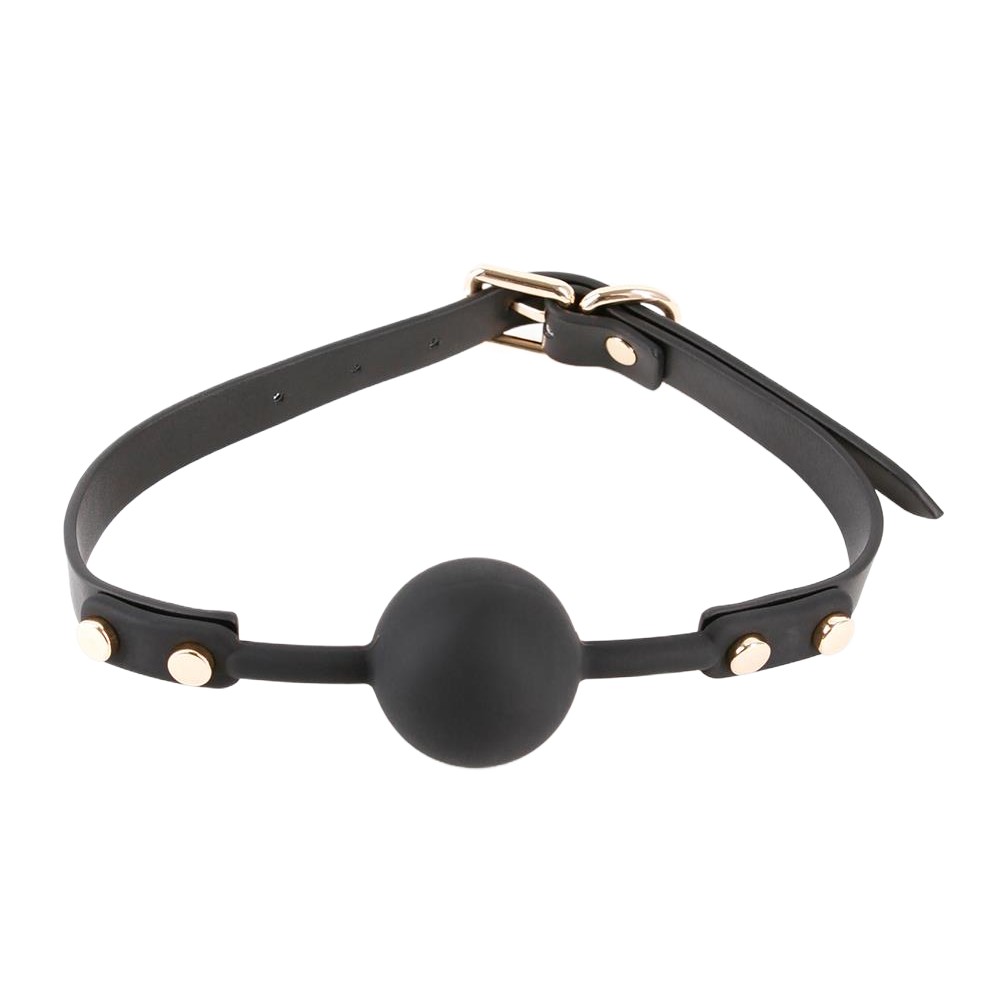 Кляп з кулькою NS Novelties Janice на регульованому ремінці, чорний, 56 х 4.1 см (335421), zoom